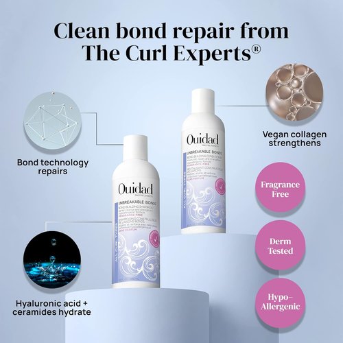 OUIDAD Unbreakable Bonds Shampoo for Curly Hair - Fragrance-Free - 8.5 oz
