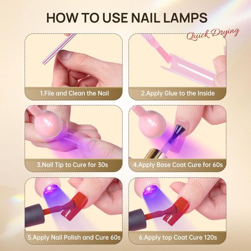 AORAEM UV LED Nail Lamp, Quick Drying UV Light for Gel Nails Foot Control LED Nail Cure Lamp, Flash Cure Light with Gooseneck and Clamp for Gel Nails, Pink