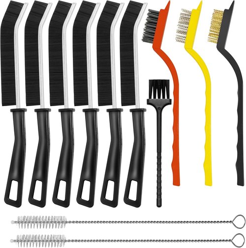 Crevice Cleaning Brush Set - Hard Bristle Grout Scrub Tools for Kitchen, Bathroom & Corners (12PCS)