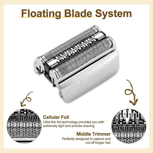 Series 8 Replacement Head 83M - Compatible Electric Shaver Head for S8 Models 8370CC, 8340S, 8350S, 8467
