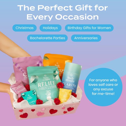 Body Restore Shower Steamers Aromatherapy 6 Pack - Birthday Gifts for Women, Men, Travel Essentials, Stress Relief, Relaxation, Self Care, Bath Bombs - Bloom