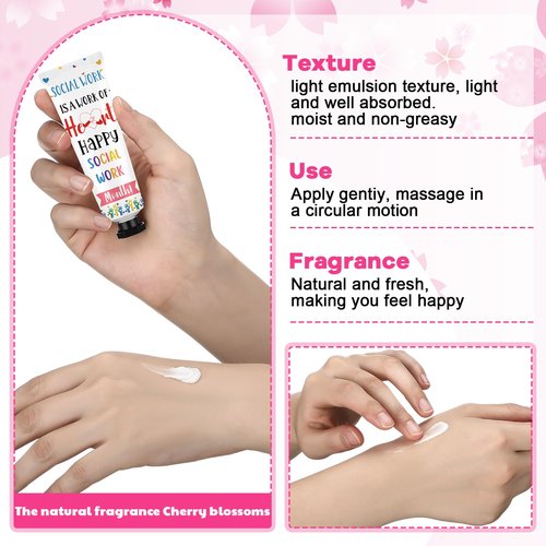 Loopeer 24 Pcs Social Worker Appreciation Gifts Bulk Hand Cream Set Social Work Month Gifts Travel Size Double Sided Hand Lotion for Women Men Dry Cracked Hands