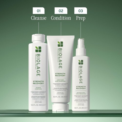 Biolage Strength Recovery Conditioner - Moisturizes & Strengthens Damaged Hair | Olive Squalane & Vegan Proteins