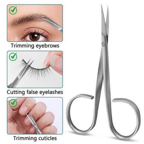 CGBE Cuticle Scissors Extra Fine Curved: Stainless Steel Eyebrow Scissor, Professional Manicure Scissors for Manicure, Eyelashes, Eyebrow, Dry Skin For Women And Men