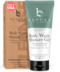 Beauty by Earth Peppermint Tea Tree Oil Shower Gel - Organic Moisturizing Body Wash for Men & Women