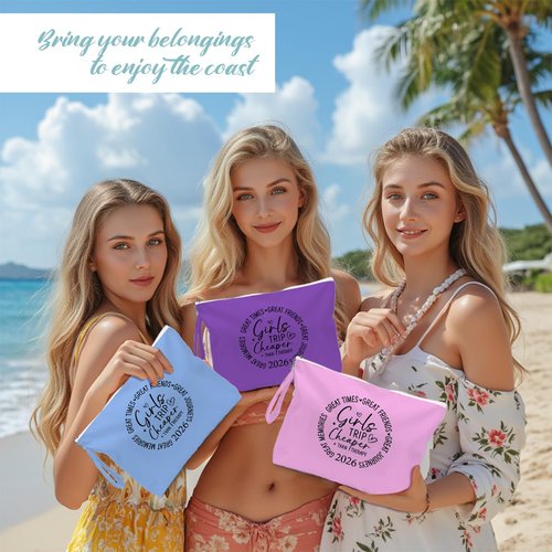 Fokongna 3PCS Girls Trip Gifts Wet Bag Wet Dry Bag Beach Bags Favors, for Swimsuit Toiletry Travel Essentials For Women, Beach Travel Gym for Swimsuit Dirty Diaper Bags