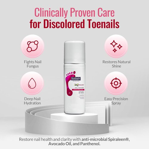 Footlogix Nail Tincture Spray - Spiraleen Formula for Healthy Nails | 1.55 Fl Oz