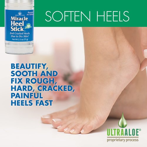 2 Pack - Heel Balm for Dry Cracked Feet - Miracle Heel Stick for Cracked Heel Repair - Cracked Heel Treatment - Formulated with Pure Aloe Vera, Tea Tree Oil, Shea & Cocoa Butters | 2.5 oz