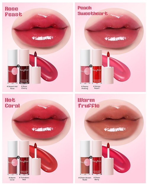 Bayfree Tinted Lip Oil & Lip Stain Set - Waterproof, Long-Wearing Korean Makeup | High-Shine, Moisturizing 2-in-1 Tint