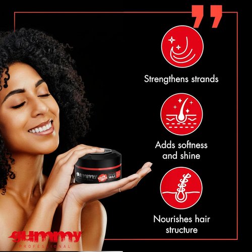 Skiennix Gummy Hair Styling Wax for Men - Ultra Hold Water-Based Pomade - 150ml with Provitamin B5 & Keratin
