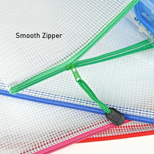 D-KINGCHY 24-Piece Zipper Storage Bags - Waterproof Plastic Mesh Pouches for Office, School & Travel Organization