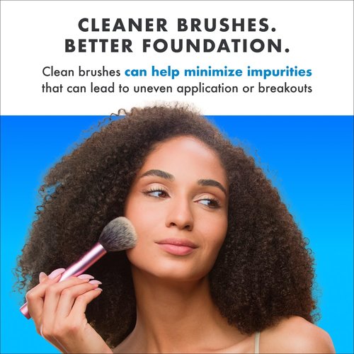 Cinema Secrets Blue Vanilla Makeup Brush Cleaner - Professional Quick-Drying Solution | Rinse-Free Formula for Waterproof Makeup Removal