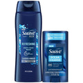 Suave Men’s Body Wash, Refresh + Invisible Solid Ocean Charge Antiperspirant Deodorant Stick, 48H Sweat & Odor Protection (2 Piece Set)