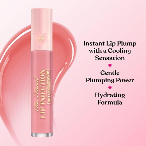 Too Faced Lip Injection Lip Gloss - Instant Cooling Lip Plumper for Volume & Hydration | High-Shine & Shimmer Shades