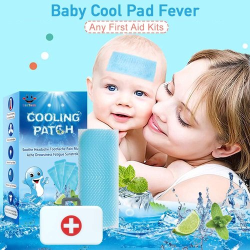 Skiennix Cooling Patches - Fever & Pain Relief | 20 Sheets for Soothing Headaches - Blue