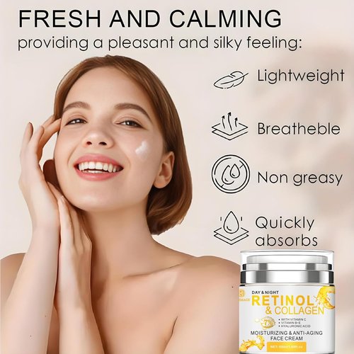Rosemage Collagen Face Cream - Anti-Aging Moisturizer with Retinol & Hyaluronic Acid | 1.69 Fl Oz