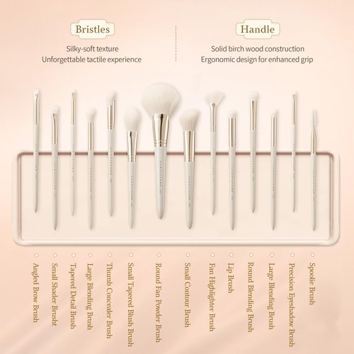 Bisque Series Small Shader Brush for Detailed Eyeshadow Application Painted Birch Handle with Soft Nylon Bristles MJ911