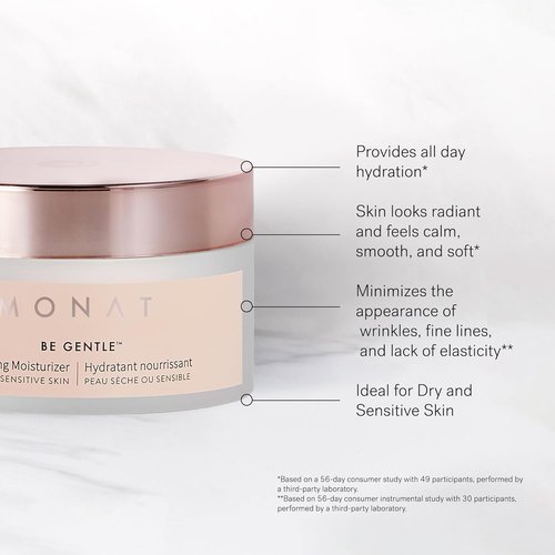 MONAT Be Gentle Nourishing Moisturizer - Hydrating Face Cream with Hyaluronic Acid & Plant Stem Cells | 1.52 fl oz