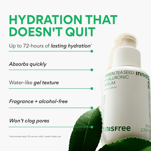 Innisfree Green Tea Seed Hydrating Serum - Boost Glow & Skin Barrier with Hyaluronic Acid | Refill & Sets Available