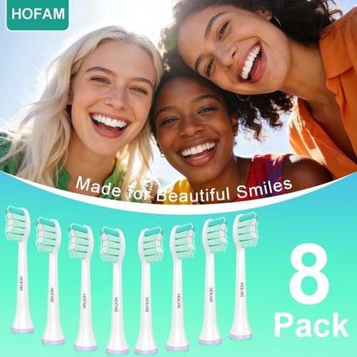 HOFAM Toothbrush Heads for Philips Sonicare Replacement Heads C2 C1 C3 4100 5100 5300 6100 3100 2100 1100, for Philips Sonic Care Click-on Electric Tooth Brush Handles, 8 Pack