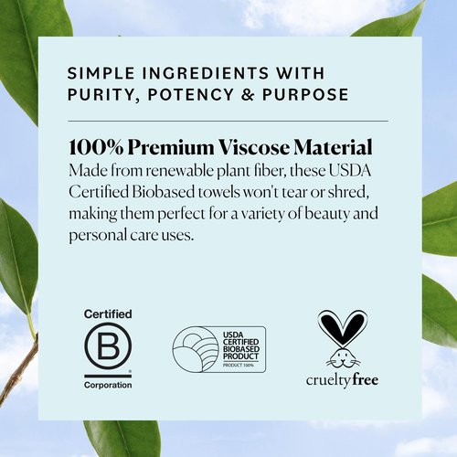 Sky Organics - Gentle Clean Face Towels (1-Pack) - 50 XL Single-Use Face Wipes - Ultra Soft & Dual Textured - Disposable Towel - Makeup Remover Wipes - Cruelty Free - Skin Care Tools - Self Care