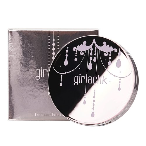 Girlactik Luminous Face Powder – Radiant Finish Pressed Powder for Natural Glow & Smooth Skin – Lightweight, Buildable Setting & Finishing Powder | Vegan, Cruelty-Free Compact (Light)
