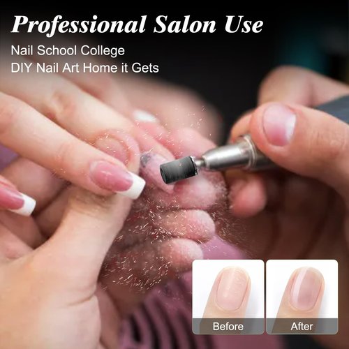 BELICOO Sanding Bands for Nail Drill 300Pcs, w/ 7Pcs Nail Drill Bits, 150#180#240#Grit Nail Sanding Bands for Manicures Pedicures, Electric Nail File Bits