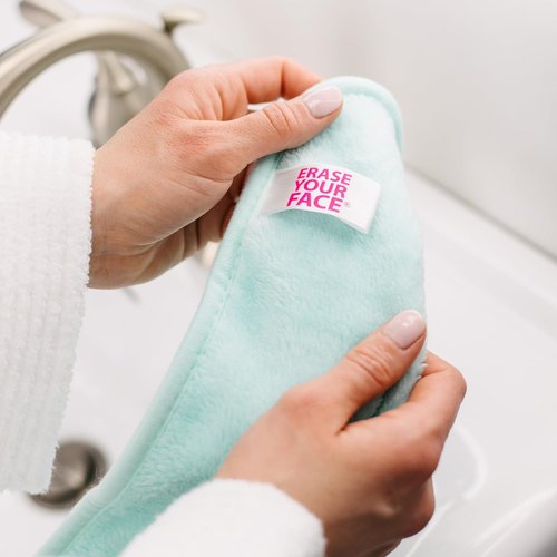ERASE YOUR FACE Reusable Makeup Remover Cloths - Microfiber Towels for Gentle Cleansing - Water Activated | Multi-Color (4 Pack)