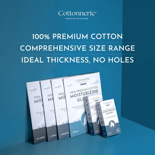 8 Pairs Cottonnerie Original Cotton Gloves for Dry Hands Sleeping, Moisturizing Gloves Overnight, Hand Moisturizer Gloves, Moisture Gloves for Dry Hands Overnight, Sleeping Gloves, Medium
