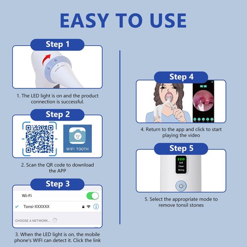2026 Upgraded Electric Tonsil Stone Remover with 1080P Camera，Tonsil Stone Removal Kit with LED Light，900mAh Tonsil Stone Vacuum – Oral Care for Mouth Health & Painless Cleaning