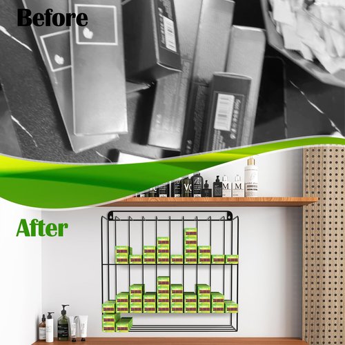 IKARE Hair Color Organizer Rack - Metal Tube Storage, Wall-Mounted Holder with Dye Paste Hanging Space for Salon, Beauty, Home