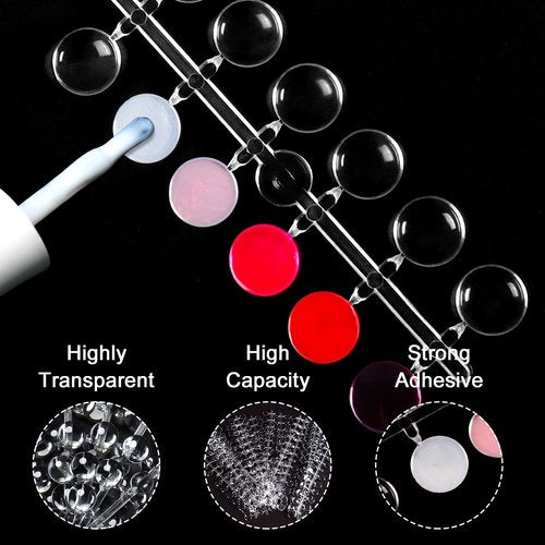 Allstarry Nail Swatches, 600Pcs Nail Polish Swatch Dots Round Nail Color Swatches Clear Transparent Nail Polish Display Nail Sample Swatches for Gel Polish Nail Art Practice Tips Swatch Book
