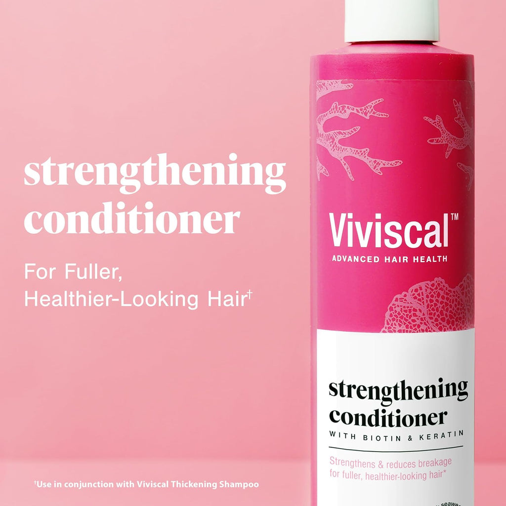 Viviscal Hair Strengthening Conditioner - Strengthens Hair & Reduces Breakage - Biotin, Keratin & Marine Extracts - 250ml (8.45 Fl Oz)