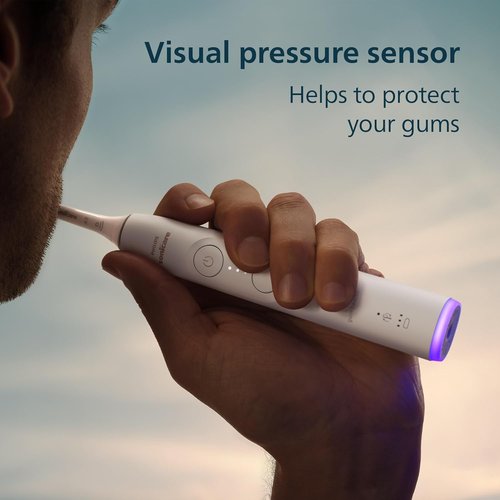 Philips Sonicare 7300 Series Electric Toothbrush - Advanced Sonic Technology, Pressure Sensor, 12 Settings, Travel Case, White, HX7420/07