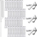 Skiennix 48 Plastic Hair Perming Rods - Curlers with Steel Pintail Comb | White, 0.63 Inch (1.6 cm)