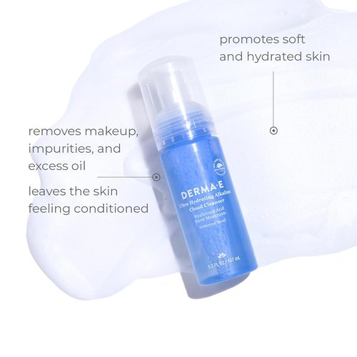 Derma E Ultra Hydrating Cloud Cleanser - Gentle Foaming Face Wash with Hyaluronic Acid | Vegan, 5.3 Oz