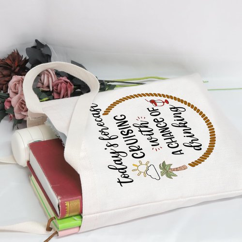 POFULL Cruise Themed Gift Bag - Cocktails, Friends & Groups Cruising Tote
