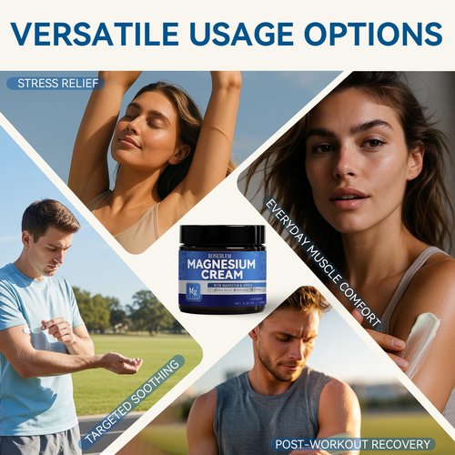 Roseblem Magnesium Cream with Arnica & Lavender – Muscle Relief, Relaxation & Sleep Support, Gentle Moisturizing Cream with Shea Butter & Jojoba Oil for Sensitive Skin, Natural Daily Use, 3.53oz