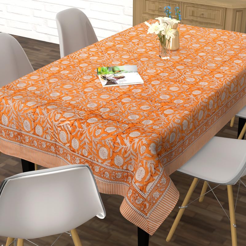 Pomegranate Grove Tablecloth 60x90 Rectangular Cotton Farmhouse Decor - Fall & Holiday