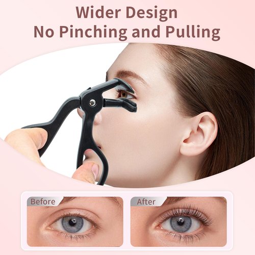 Eyelash Curlers - Plastic Eyelash Curler with Silicone Refill Pads Premium Cute Small Lash Curler for No Pinching or Pulling Eye Lash Curler Makeup Tool for Women Girls Black