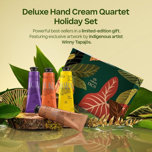 Natura Deluxe Hand Cream Gift Set | 4 Vegan Brazilian Moisturizers – Nourishing for Dry Hands – 2.6 oz Each