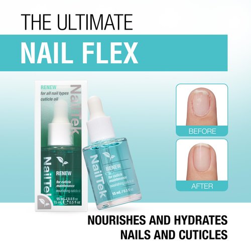 Nail Tek Renew Cuticle Oil – Nourishing & Hydrating Cuticle Treatment, Moisturizing Nail Care, Softens Dry Cracked Cuticles, Promotes Healthy Nails Growth, 0.5 fl oz