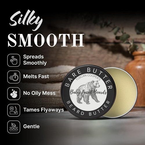 Tuscan Cooper's Beard Butter - Moisturizing Balm for All Hair Types | 4oz Unscented Hydration & Conditioning