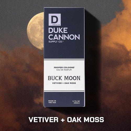 Duke Cannon Proper Cologne Buck Moon - Men's Eau de Parfum with Lime & Vetiver | Warm, Earthy, Long-Lasting | 1.7 fl oz