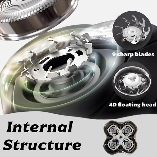 2Pack PRO 4 Head Replacement Blade Compatible with Pitbull Shaver Replacement Blade,Rotary 4 Blades Compatible with Skull Pitbull Gold/Silver/Platinum PRO,Blades Fit for Butterfly Kiss Head Shavers.