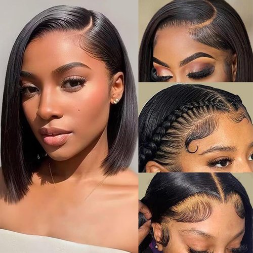 FATIAO Bob Wig Human Hair 13x6 Lace Front WigsHuman Hair Short Bob Wig Human Hair For Black Women180% Density10 Inch