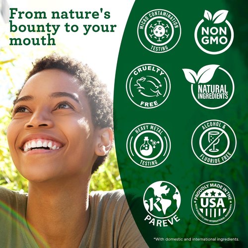 GuruNanda Starter Pulling Oil Mouthwash for Natural Teeth Whitening, Coconut and Peppermint Oil for Fresh Breath & Happy Gums, Alcohol-Free, 8 Oz