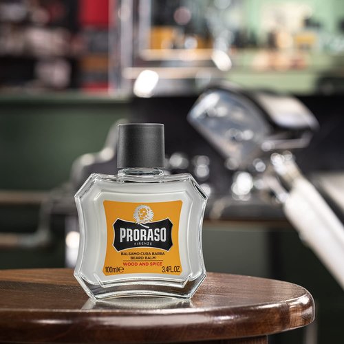 Proraso Wood and Spice Beard Balm - Moisturizing Cedarwood & Vanilla Condition Beards & Soften New Beard Growth - Leave In Facial Hair Conditioner for Men - 3.4oz