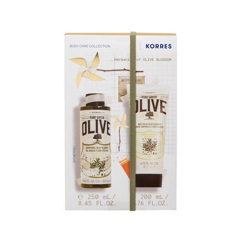 KORRES Olive Blossom Body Care Set - 2-Piece Vegan Gift Set with Body Milk & Shower Gel | Natural Greek Olive Oil Skincare, 8.45 FL Oz & 6.76 FL Oz
