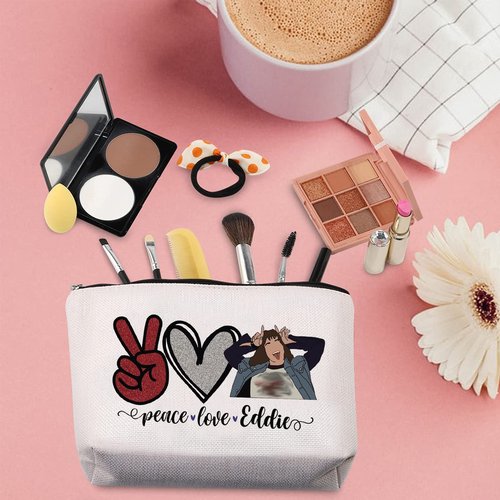 TSOTMO Eddie Gift TV Series Merchandise Eddie Fans Travel Toiletry Bag Peace Love Cosmetic Bag